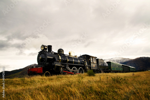 Steam Train in a Open Countryside