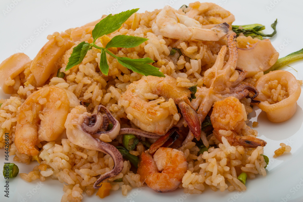 Rice with seafood