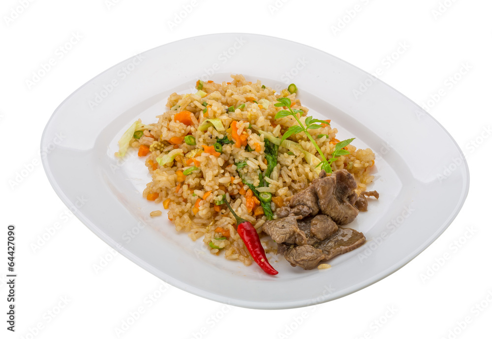 Fried rice with beef Fried rice with beef