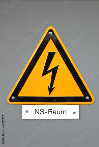 High voltage sign in Germany (low voltage area)