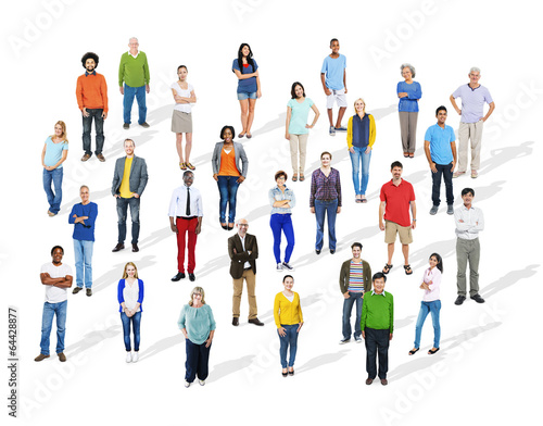 Large Group of Diverse Multiethnic Colorful People