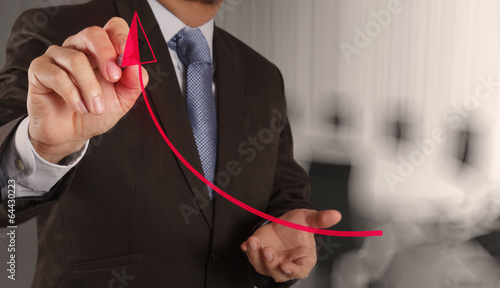 businessman hand working with new modern computer and business s