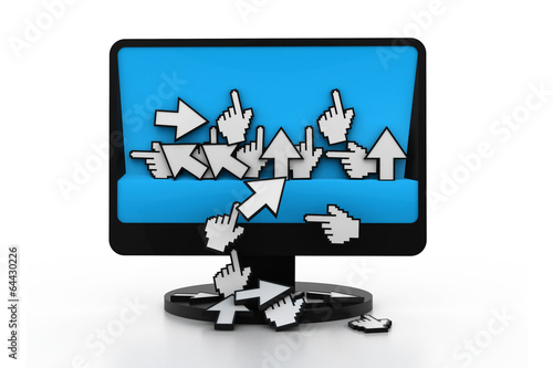 Tableau sur toile Computer monitor with cursors