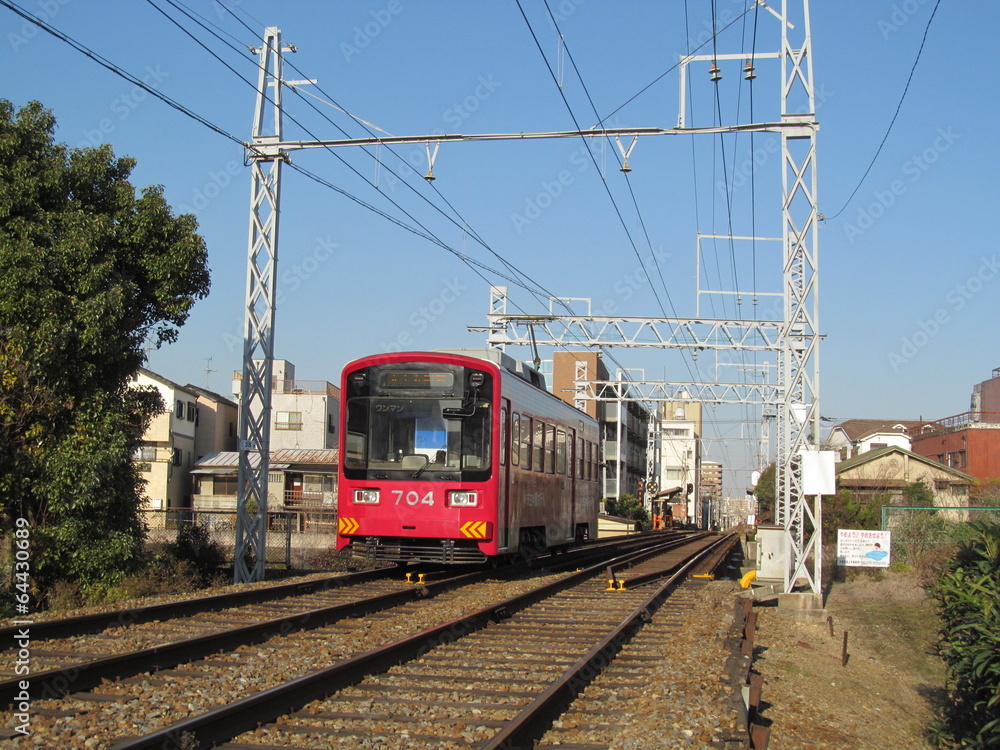 阪堺線の赤い電車