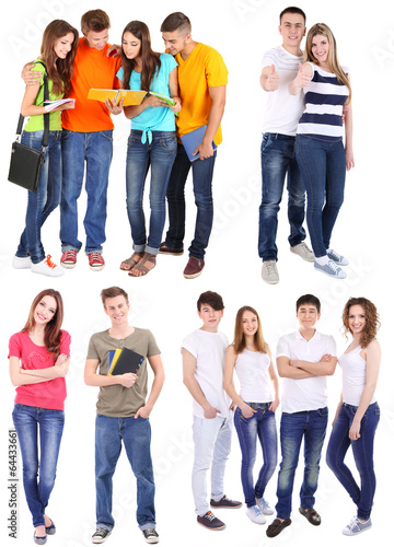 Collage of young students i...