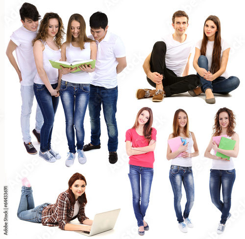 Collage of young students i...