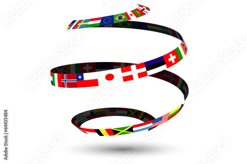 spirale di bandiere del mondo