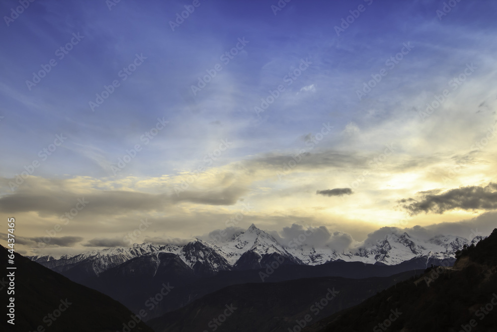 Evening time of Meili Xueshan, Meili Jokul, Snow mountain, Yunna
