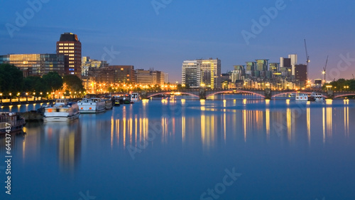 View towards Wauxhall over river Thames.