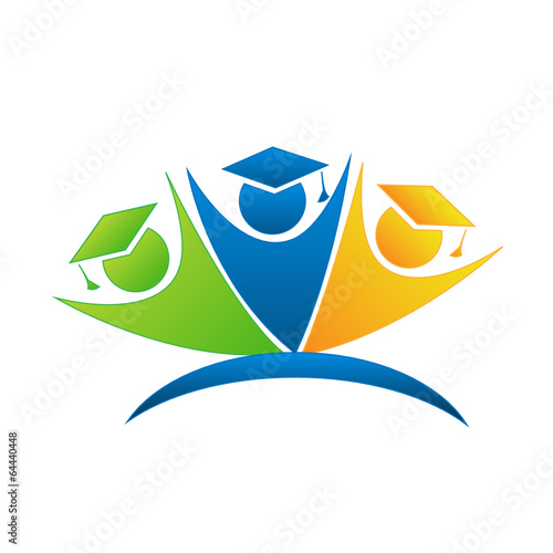 Teamwork graduates logo vector