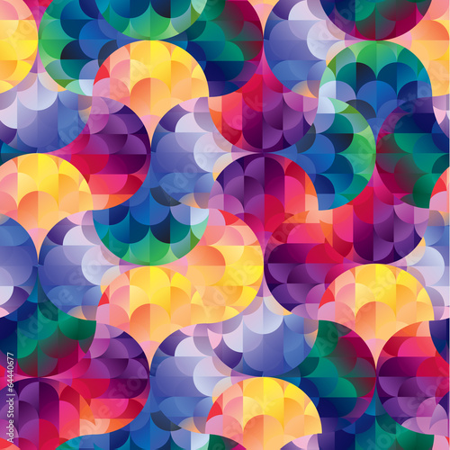 Seamless retro pattern of geometric shapes. Mosaic banner.