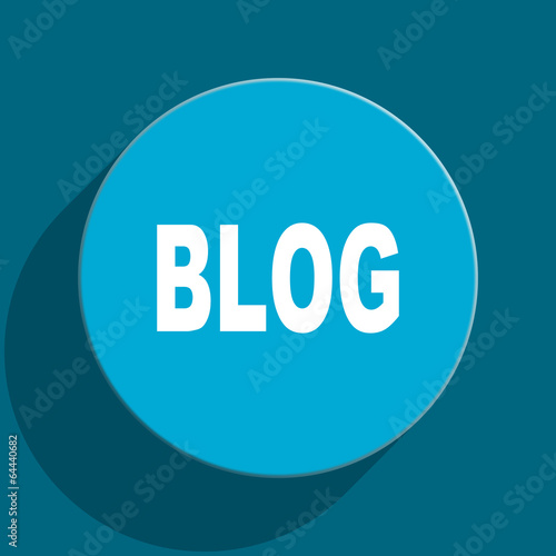 blog blue flat web icon