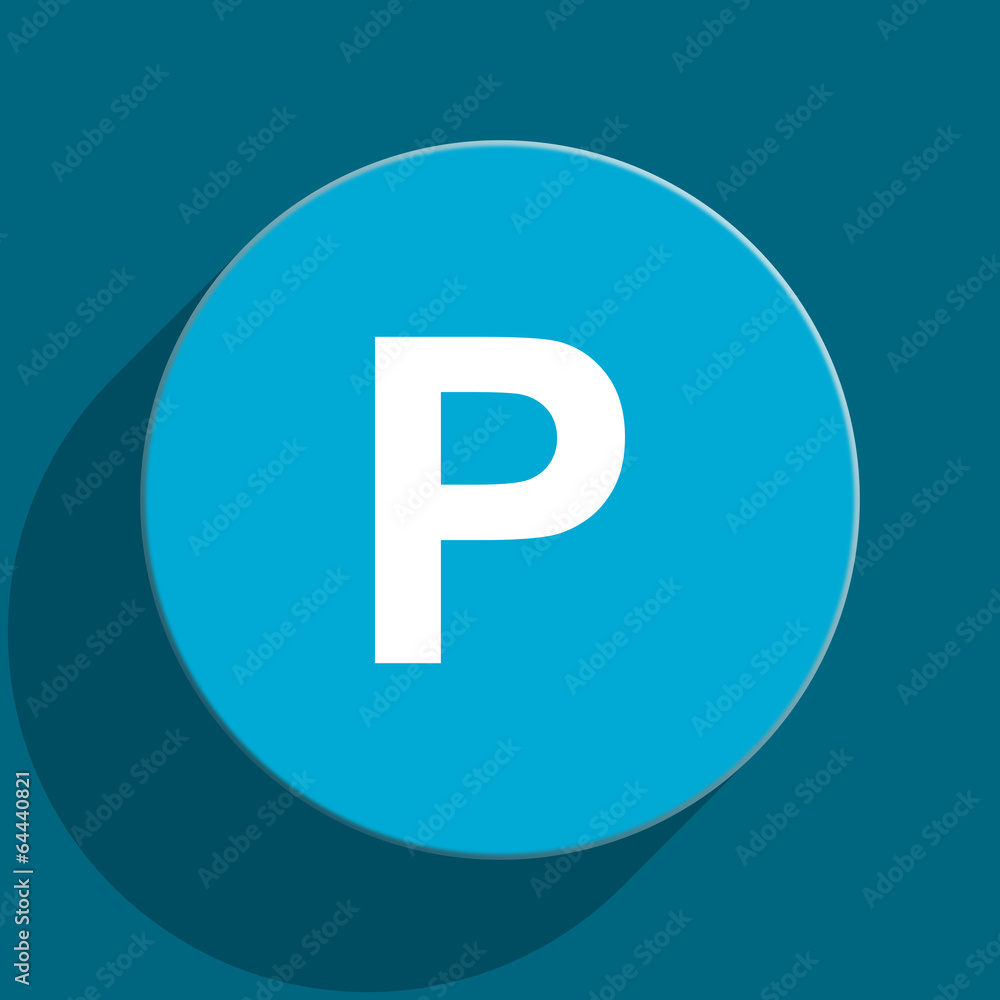 parking blue flat web icon parking blue flat web icon