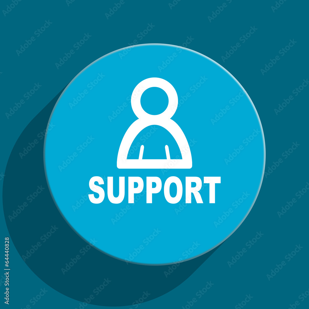 support blue flat web icon support blue flat web icon