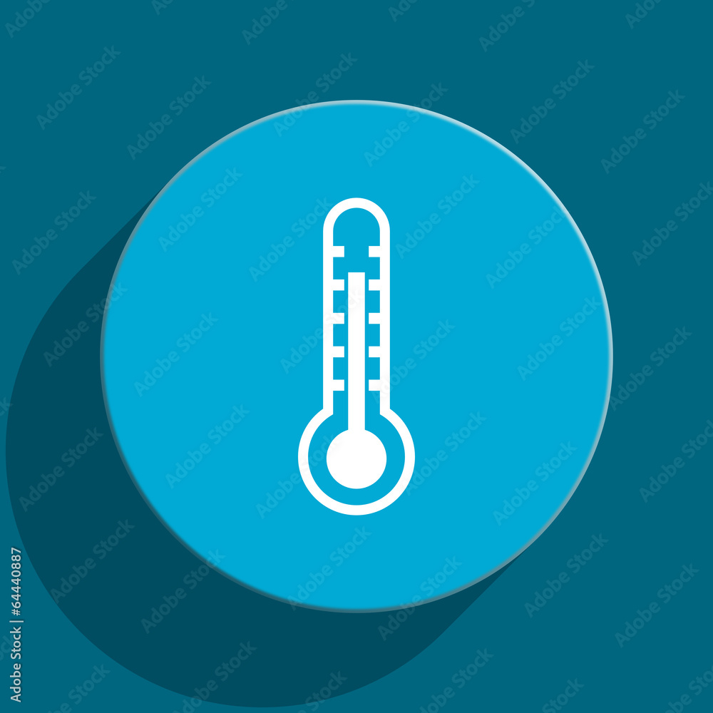 thermometer blue flat web icon thermometer blue flat web icon