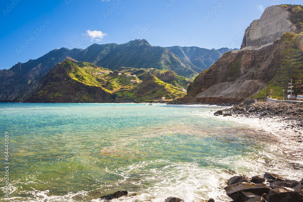 Fototapeta premium landscape with the ocean on Maderia island, from Faial village