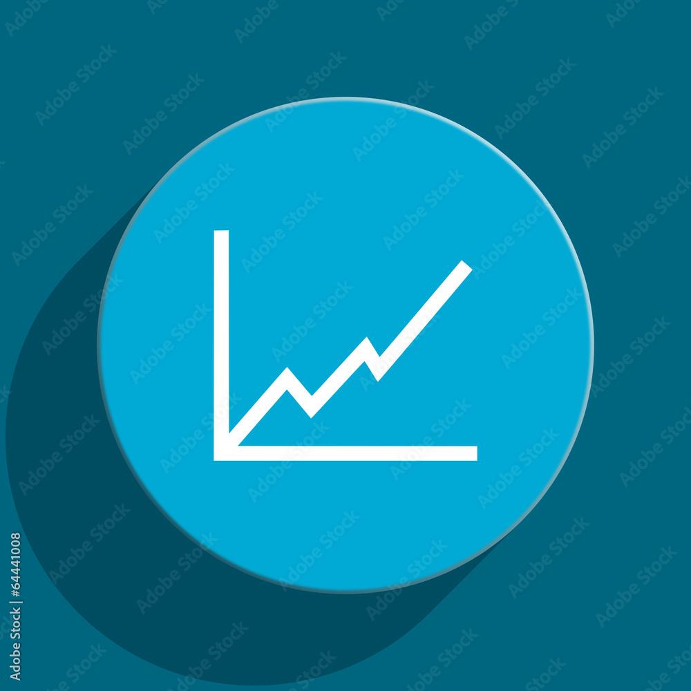 chart blue flat web icon chart blue flat web icon