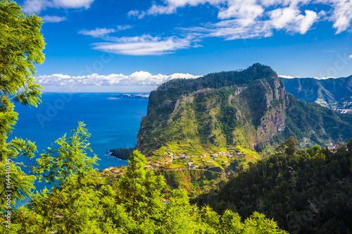 coast on madeira island in sunny day at the winter, portugal