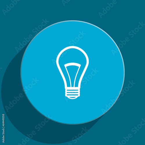 bulb blue flat web icon