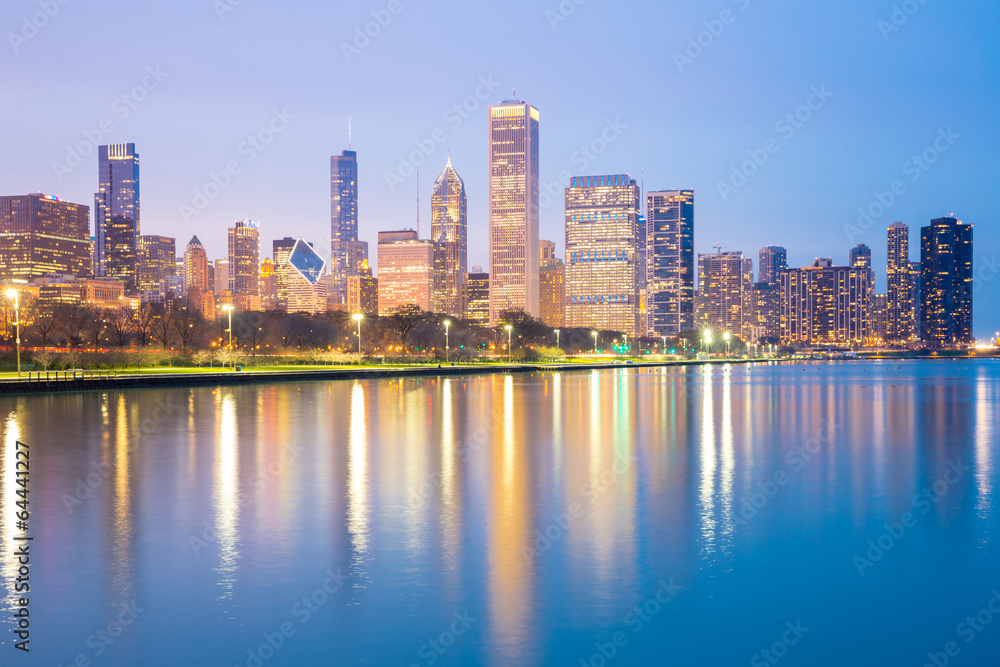 Chicago downtown and Lake Michigan Chicago downtown and Lake Michigan