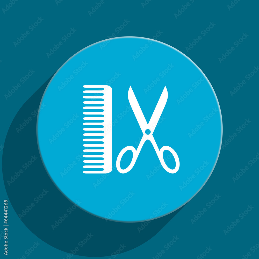 barber blue flat web icon barber blue flat web icon