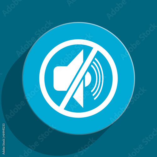 mute blue flat web icon Free Download mute blue flat web icon - GFXLoad