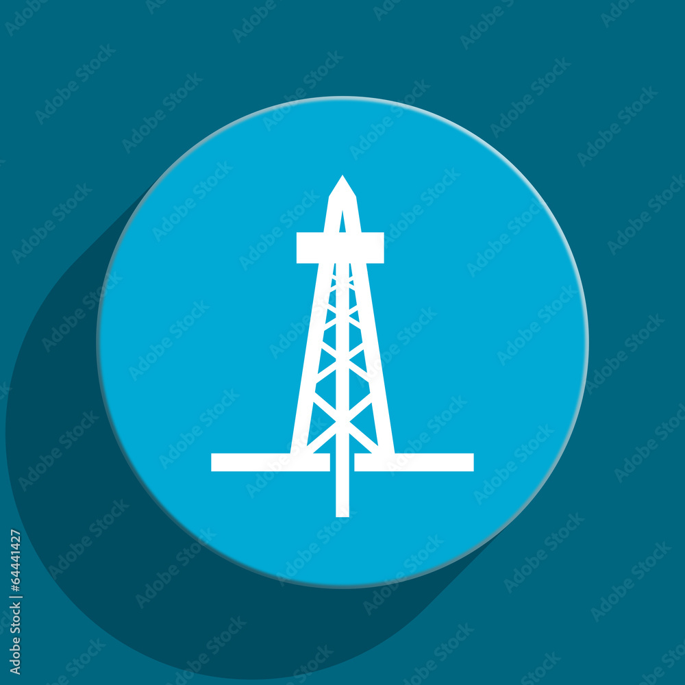 drilling blue flat web icon