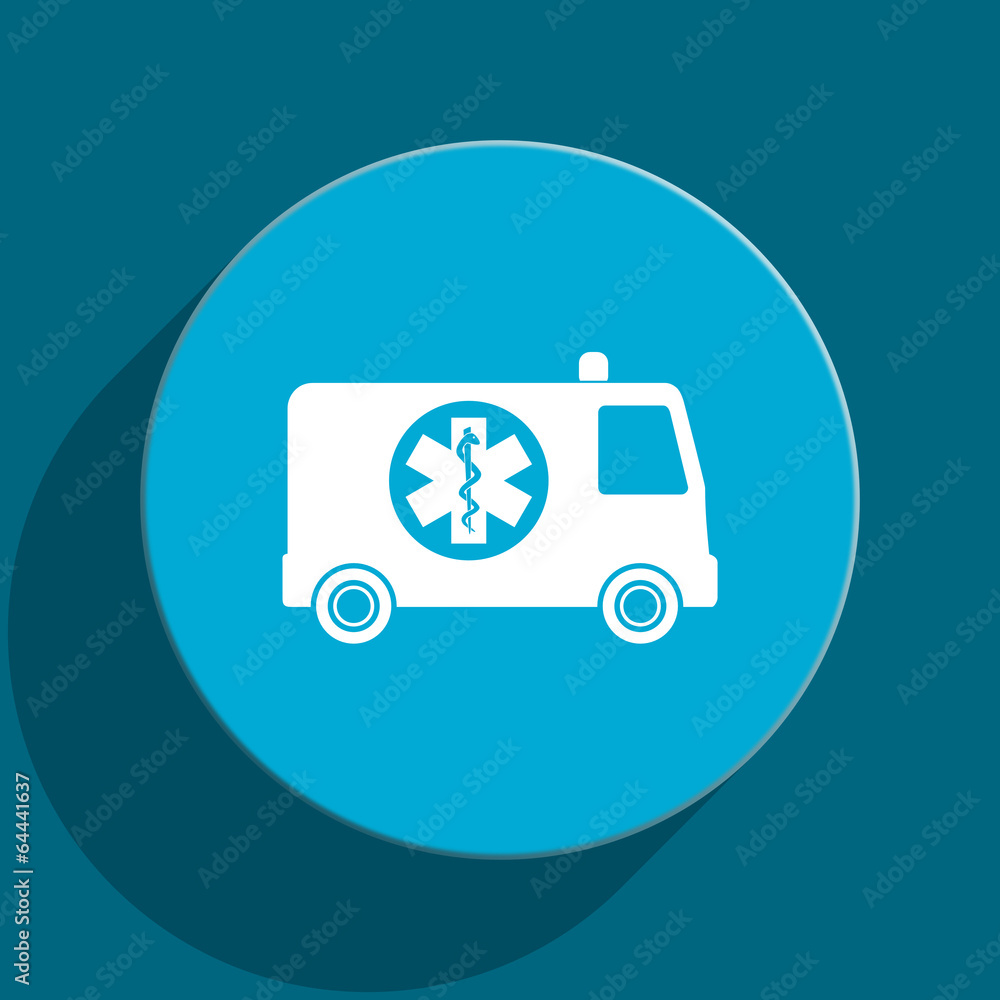 ambulance blue flat web icon ambulance blue flat web icon