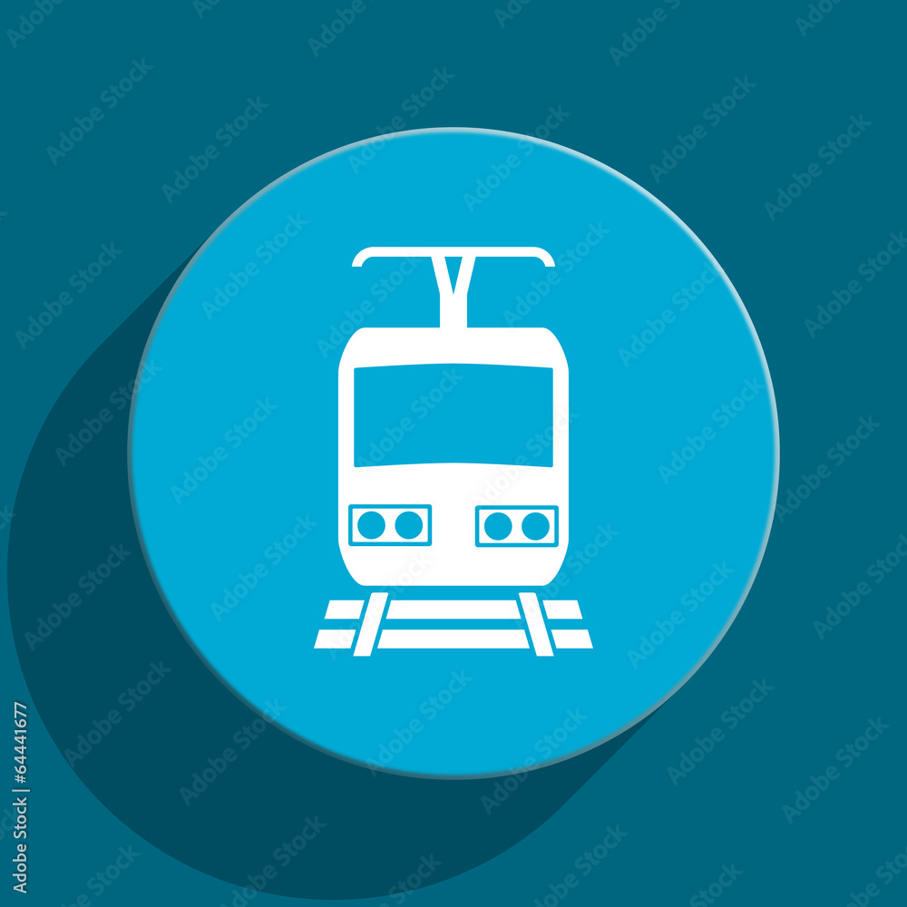 train blue flat web icon train blue flat web icon