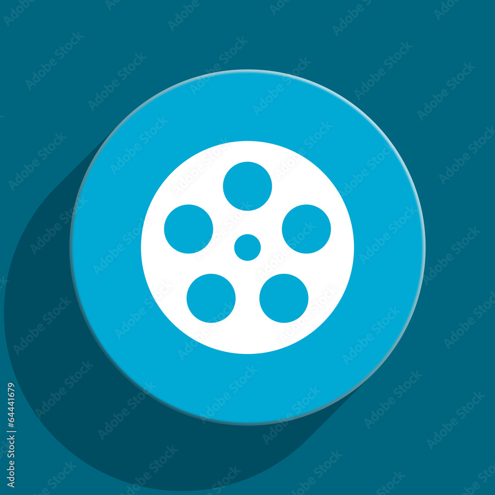 film blue flat web icon