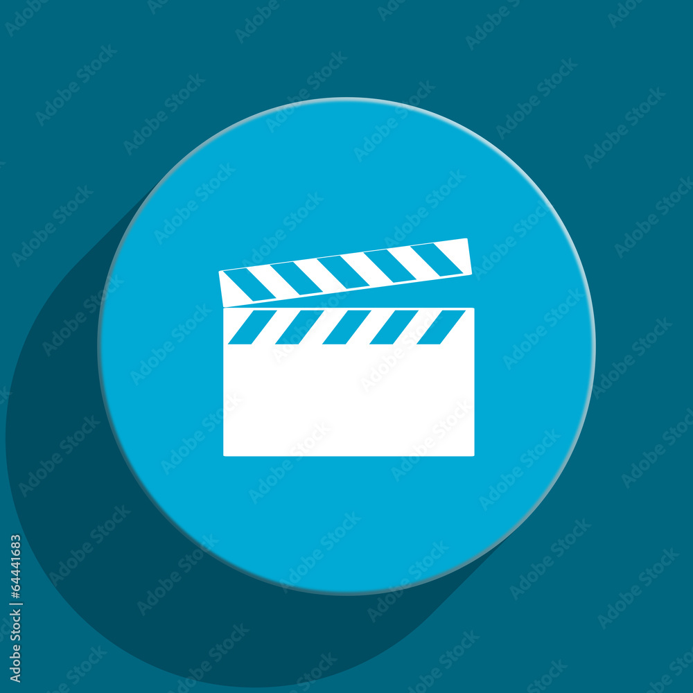 video blue flat web icon