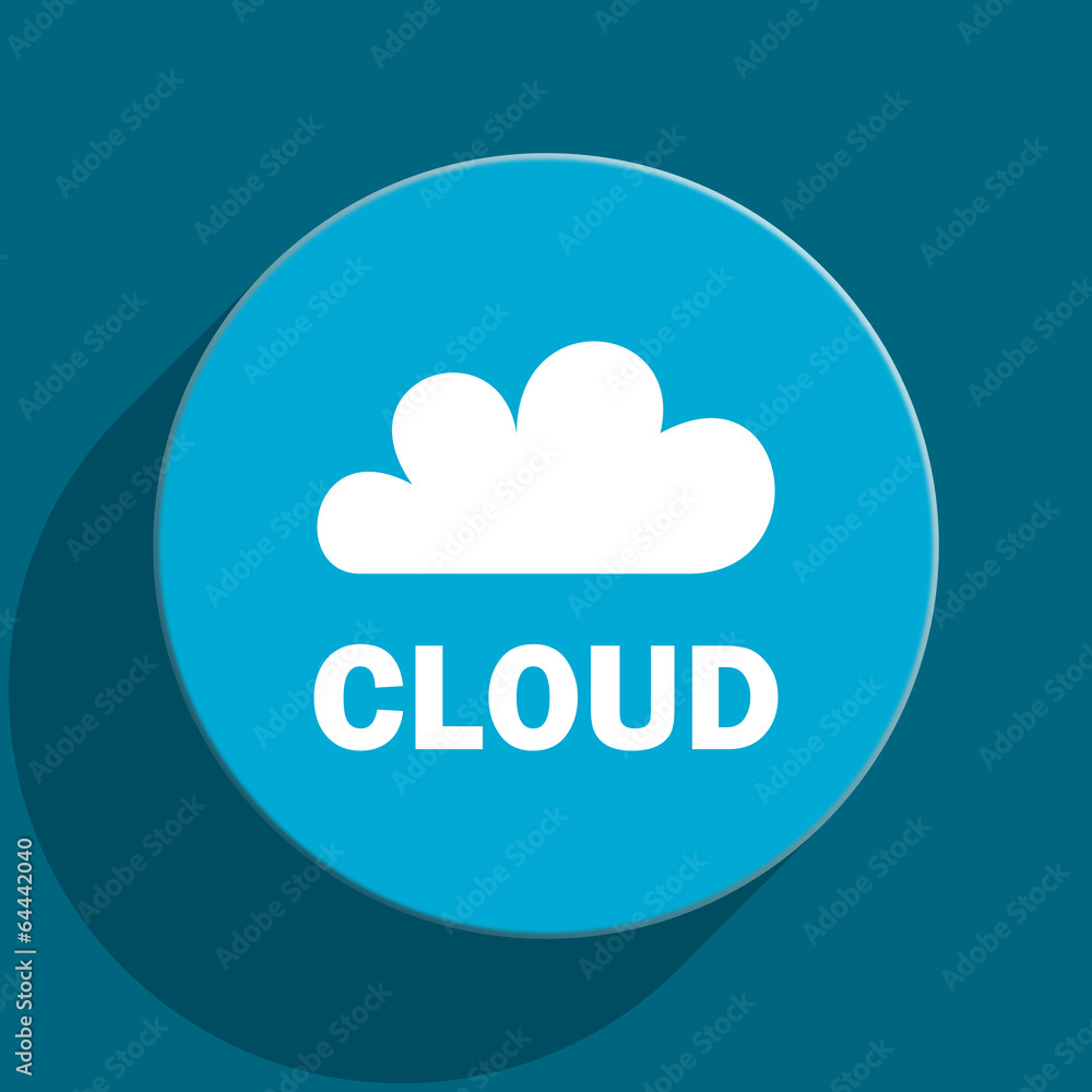 cloud blue flat web icon cloud blue flat web icon