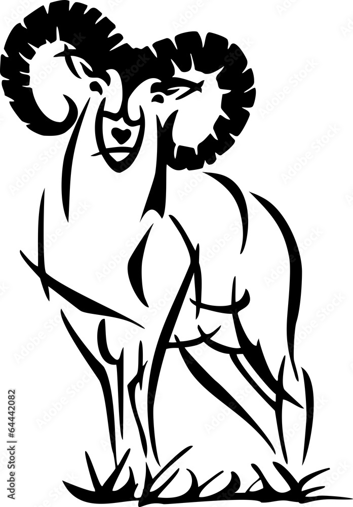 Naklejka premium Mouflon