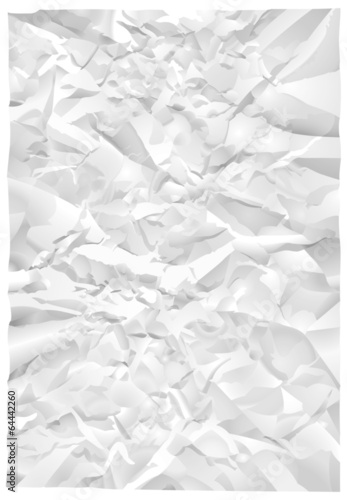 Feuille de papier blanc froissé