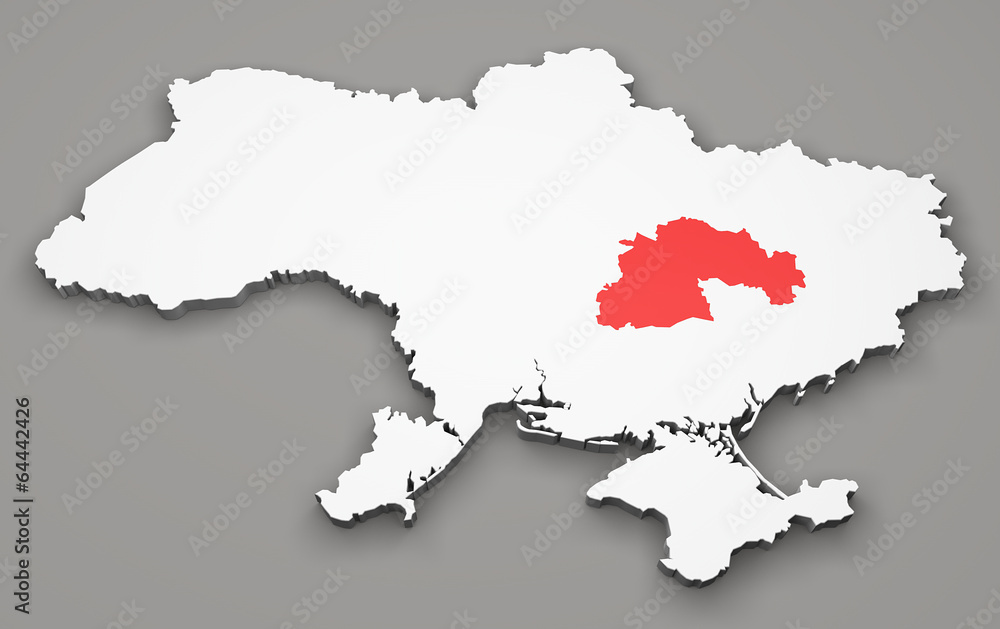 Mappa Ucraina, divisione regioni, dnipropetrovsk