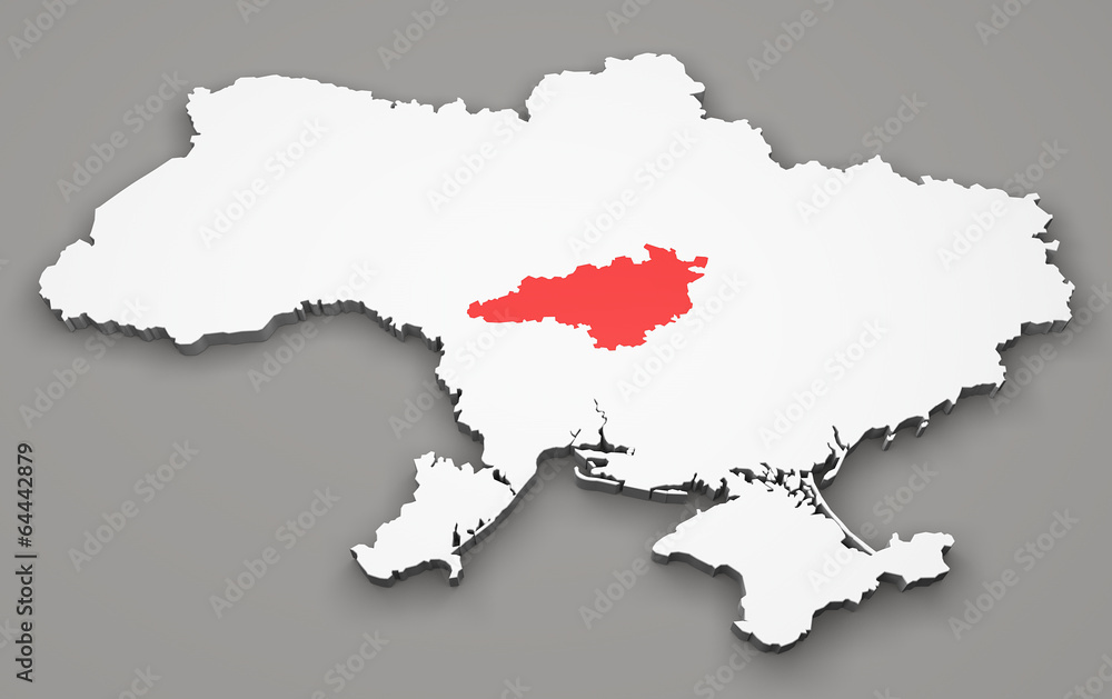 Mappa Ucraina, divisione regioni, kirovohrad