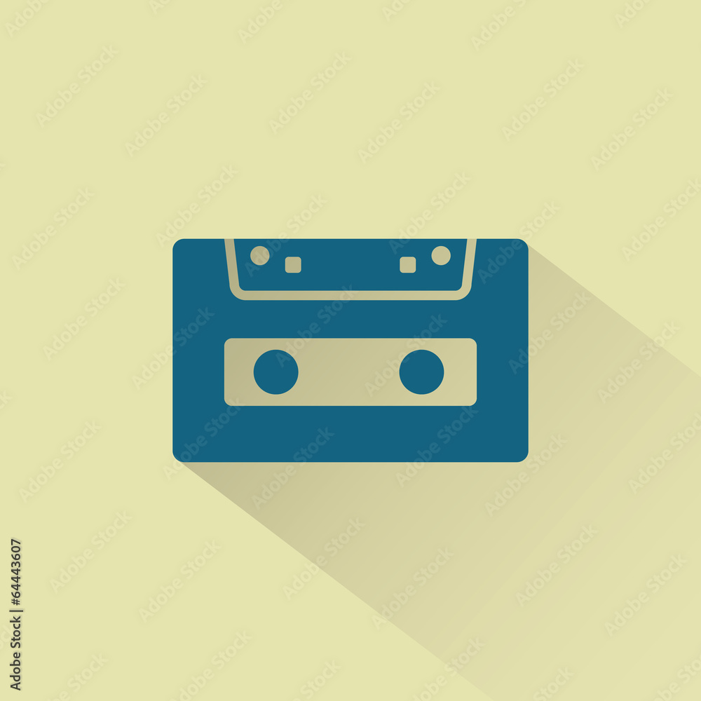 Retro audio cassette vector icon. Retro audio cassette vector icon.
