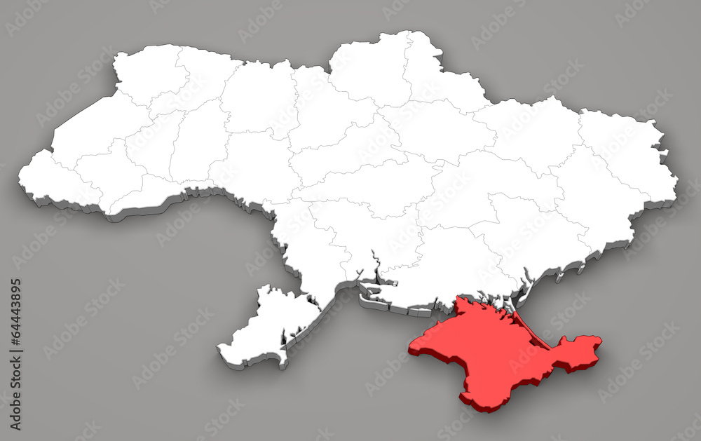 Mappa Ucraina, divisione regioni, Crimea