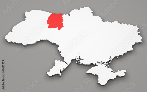 Mappa Ucraina  divisione regioni  zhytomyr