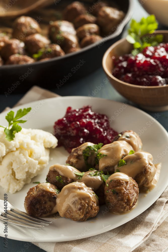 Homemade Swedish Meatballs with Cream Sauce Homemade Swedish Meatballs with Cream Sauce