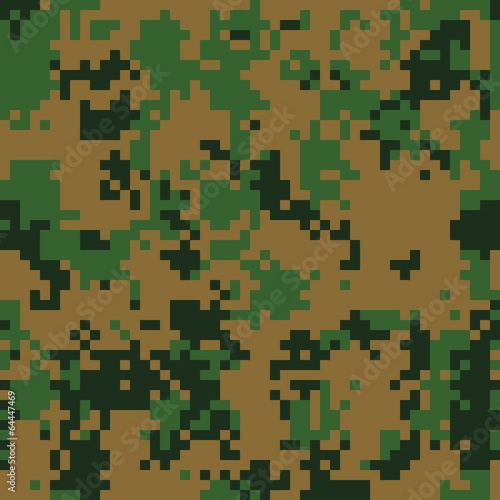 Forest digital camouflage seamless pattern