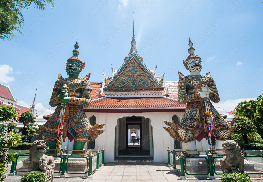 Demon giant Statues at Wat arun,bangkok thailand