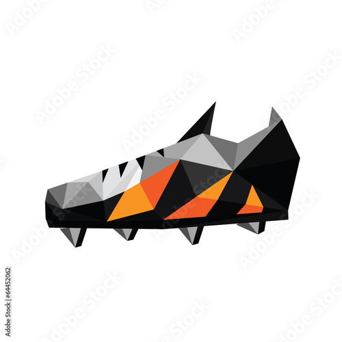 Illustration of abstract soccer polygonal shoes