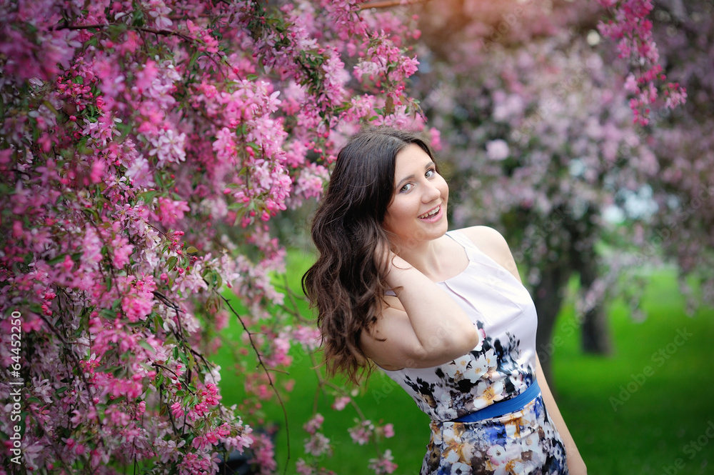 beautiful brunette woman in the park beautiful brunette woman in the park