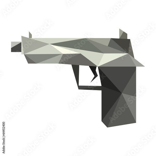 Illustration of abstract origami gun