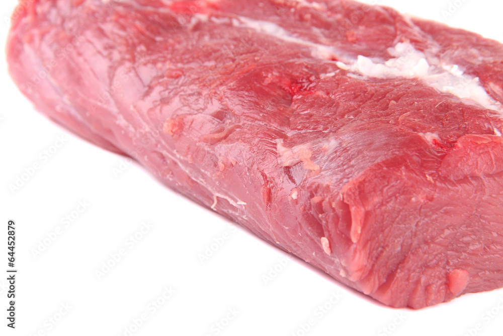 Raw beef meat isolated on white