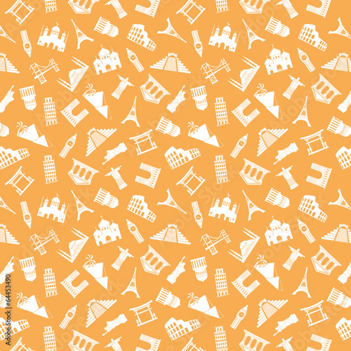 Landmarks seamless pattern