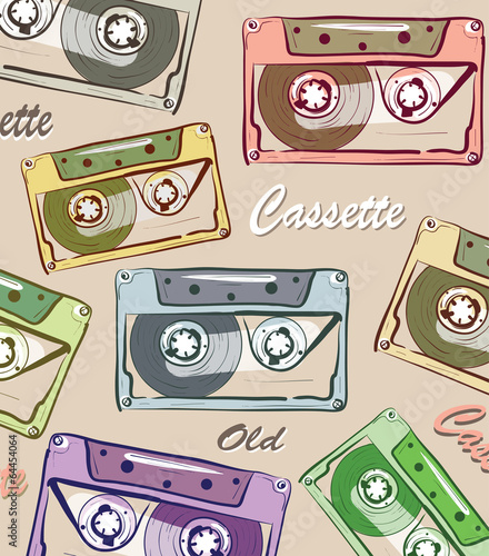 Audio Cassette Retro Background