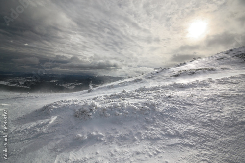 Shadow sun. Carpathian, Ukraine.