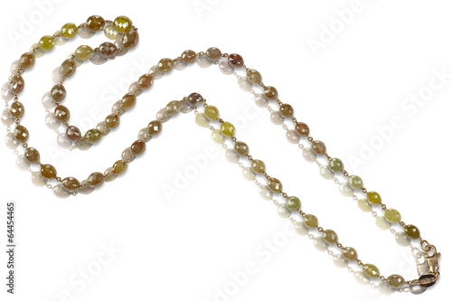Raw Brown and Yellow gemstone beaded necklace